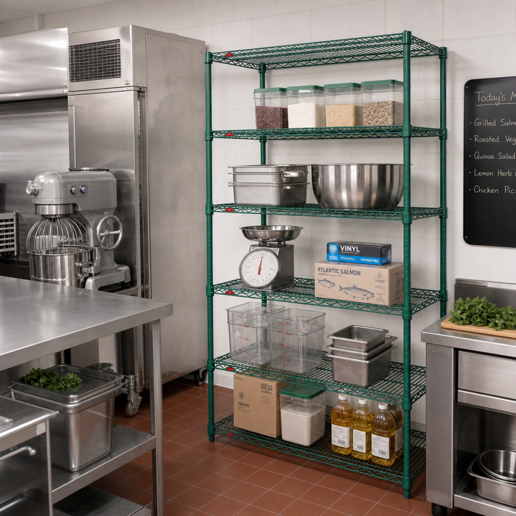 Product image #3 for Metro Super Erecta Add-On Wire Shelving Unit, 30 x 21 x 74 Inches, 5 Shelves, Metroseal 3 Epoxy-Coated