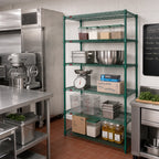 Thumbnail image #3 for Metro Super Erecta 5AN427K3 Add-On Wire Shelving Unit, 30 x 21 x 74 Inches, 5 Shelves, Green Epoxy-Coated, Antimicrobial