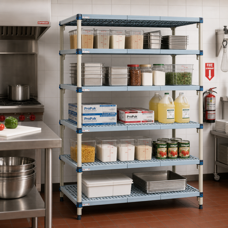 Product image #2 for MetroMax Q 72 Inch W x 24 Inch D 5-Shelf Starter Shelving Unit with 74 Inch Polymer Posts