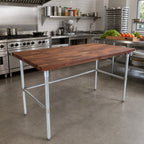 Thumbnail image #2 for John Boos WAL-JNB08-O-X 48 x 30 Inch American Black Walnut Wood Top Work Table, 1-1/2 Inch Edge Grain, Galvanized Open Base