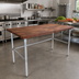 Thumbnail image #2 for 48 Inch x 30 Inch American Black Walnut Wood Top Work Table with Galvanized Base
