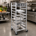 Thumbnail image #2 for Mobile All-Welded Aluminum Universal Rack with Stainless Steel Top, 4-Pan Capacity