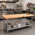 Thumbnail image #2 for John Boos Northern Hard Rock Maple Wood Top Work Table with Adjustable Undershelf, 96 x 24 Inches