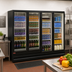 Thumbnail image #2 for Howard-McCray Four-Section Glass Door Refrigerator Merchandiser, 102 Cu. Ft., Bottom-Mount Self-Contained, Black