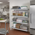 Thumbnail image #2 for Fermostock 4-Tier Perforated Polymer Shelving Expansion Kit with 1 Upright, 26W x 22D x 83H, Gray