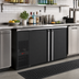 Thumbnail image #2 for Pro-Line E-Series Two-Section Refrigerated Back Bar Cabinet, 59-1/2 Inch Wide, Self-Contained, Solid Doors