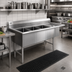 Thumbnail image #2 for Steel Works Stainless 74.5-Inch 3-Compartment 18-Gauge 304 Stainless Steel Sink with 24-Inch Right Drainboard