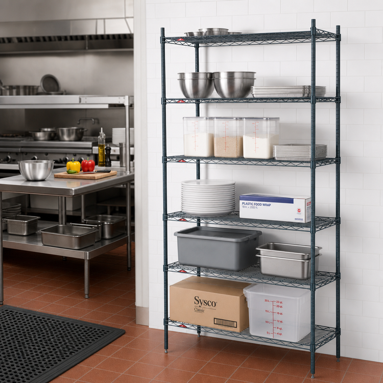 Product image #3 for Metro Super Erecta Stationary Wire Starter Shelving Unit, 24"W x 21"D x 74"H, 5 Shelves
