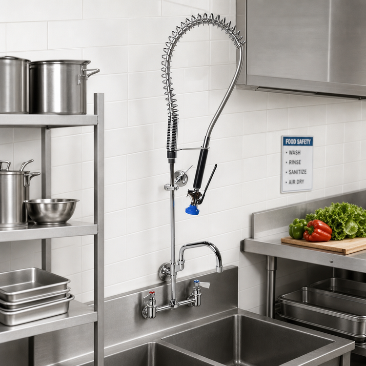 Product image #2 for Fisher Pre-Rinse Unit with Add-On Faucet, 8-Inch Wall Mount, Flexible Gooseneck