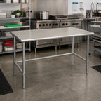 Thumbnail image #2 for Eagle Group Spec-Master T2448GTE 48-Inch x 24-Inch 14-Gauge 304 Stainless Steel Work Table with Rolled Edges and Open Galvanized Base