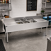 Thumbnail image #3 for Top Shelf TS Series 84-Inch Three-Compartment Stainless Steel Underbar Sink with Dual Drainboards