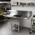 Thumbnail image #2 for John Boos Pro-Bowl 1-Compartment Stainless Steel Sink with Left and Right Drainboards, 14-Inch Deep Bowl, 105-1/4 Inch Wide