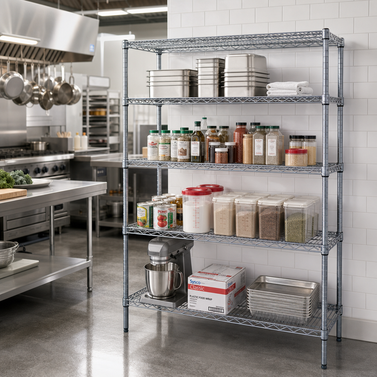 Product image #2 for Quantum 72"W x 21"D x 74"H 4-Shelf Wire Shelving Starter Kit