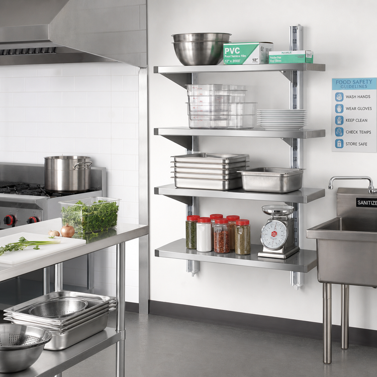 Product image #2 for Eagle Standard Wall-Mounted Cantilever Shelving Upright, 96 Inch, Aluminum