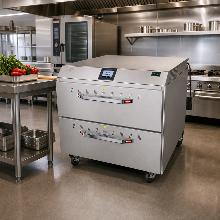 Product image #2 for Hatco HDWTC-2 Freestanding Two-Drawer Heated Drawer Warmer with Top-Mounted Touchscreen Control