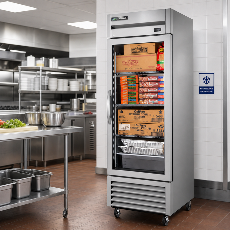 Product image #2 for True One-Section Reach-In Glass Door Freezer, -10°F, Self-Contained Bottom-Mounted, Stainless Steel