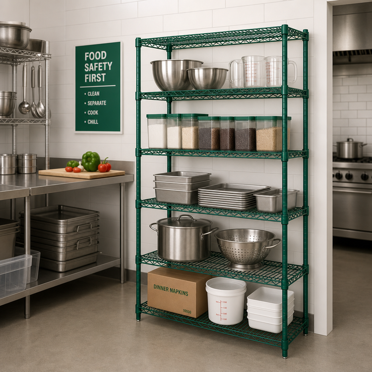 Product image #2 for Quantum 30" W x 18" D x 74" H Stationary 5-Shelf Wire Shelving Starter Kit