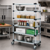 Thumbnail image #2 for Quantum Mobile Storage Cart with 5 Solid Galvanized Steel Shelves and 5-Inch Casters, 36 x 24 x 80 Inches