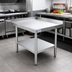 Thumbnail image #2 for Omcan USA Stainless Steel Equipment Stand with Undershelf and 2-Inch Rear/Side Upturn, 24 x 30 Inches