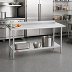 Thumbnail image #2 for Duke Manufacturing 316S-3660-2R 60 x 36 Inch 16-Gauge 300 Series Stainless Steel Work Table with 1-1/8-Inch Riser and Undershelf