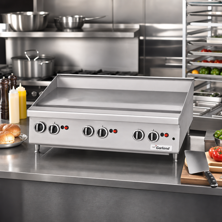 Product image #2 for Garland Signature Heavy-Duty Countertop Gas Griddle, 23-5/8-Inch Wide, Thermostatic Controls, Smooth Steel Plate