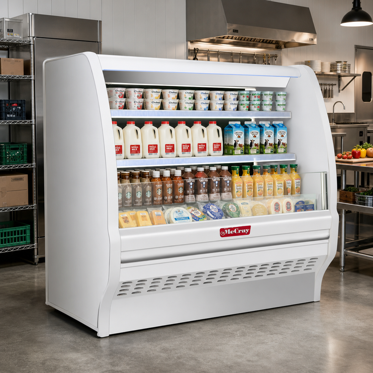 Product image #2 for Howard-McCray 40E Series Dairy 75-Inch Curved End Remote Open Merchandiser with LED Lighting