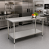 Thumbnail image #2 for BlendPort Deluxe Series 72-Inch W x 24-Inch D 16-Gauge Stainless Steel Work Table with Adjustable Undershelf