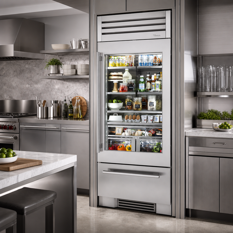 Product image #2 for True Residential 36-Inch One-Section Upright Refrigerated & Freezer Column with Built-In Ice Maker