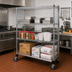 Thumbnail image #2 for Quantum Wire Enclosed Mobile Shelving Cart, 60 x 24 x 80 Inches, 1200 lb. Capacity, Chrome Plated Finish