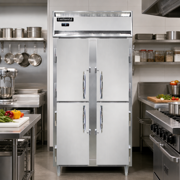 Product image #2 for Continental Refrigerator D2FSENSSHD Designer Slim Line Two-Section Reach-In Freezer with Half-Height Solid Doors