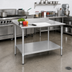Thumbnail image #2 for Eagle Budget Series 48-Inch x 30-Inch 430 Stainless Steel Work Table with 1-1/2-Inch Rear Up-Turn and Undershelf