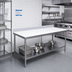 Thumbnail image #2 for Advance Tabco Poly-Vance 120-Inch x 24-Inch Poly-Top Work Table with 6-Inch Backsplash and Undershelf