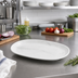 Thumbnail image #3 for Ridge 10-Inch Oblong Coupe Melamine Plate, 15 oz., White Marble