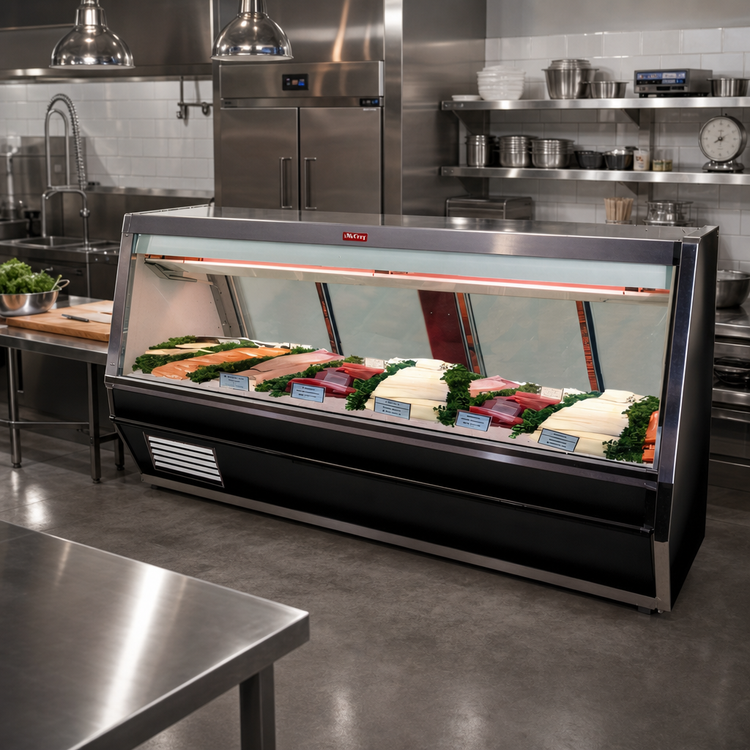 Product image #2 for Howard-McCray 40E Series 52-1/2-Inch Remote Fish and Poultry Service Case with Straight Glass, Stainless Steel, and LED Lighting