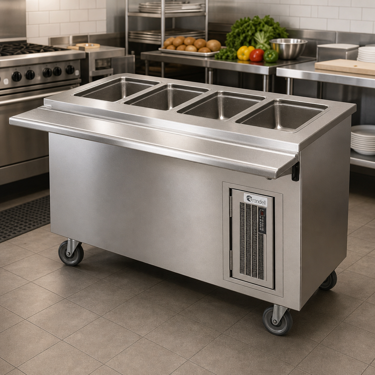 Product image #2 for Randell RANFG HTD-5B 5-Well Mobile Electric Hot Food Table with Heated Base