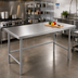 Thumbnail image #2 for Advance Tabco TVLG-489 108-Inch x 48-Inch Open Base Work Table with 14-Gauge 304 Stainless Steel Top