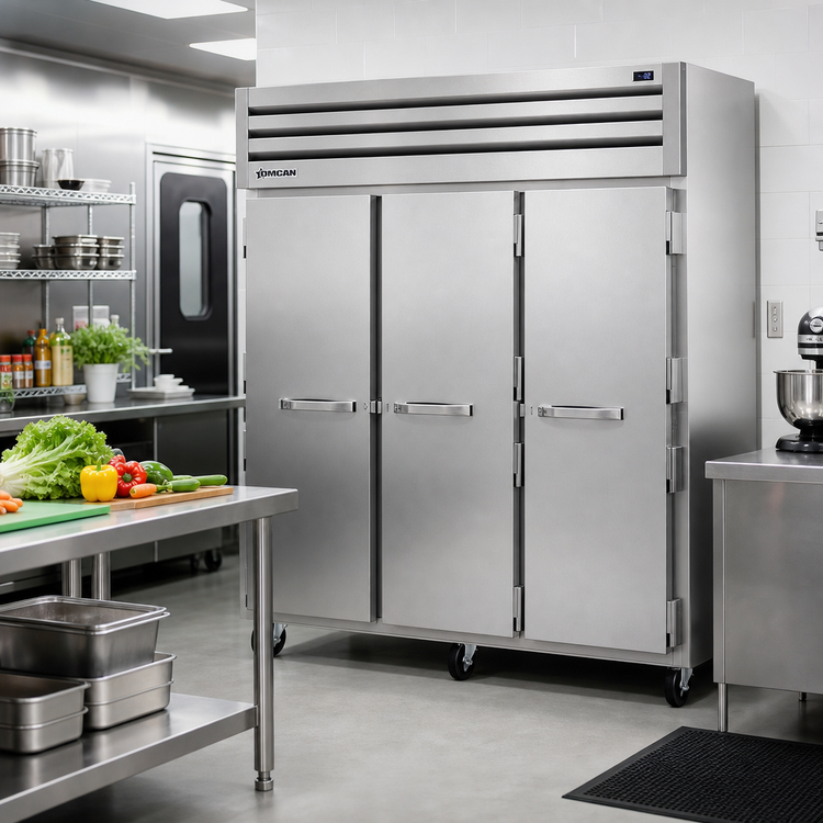 Product image #2 for SPEC SERIES Three-Section Reach-In Freezer with Solid Swing Doors and Top-Mounted Self-Contained Refrigeration
