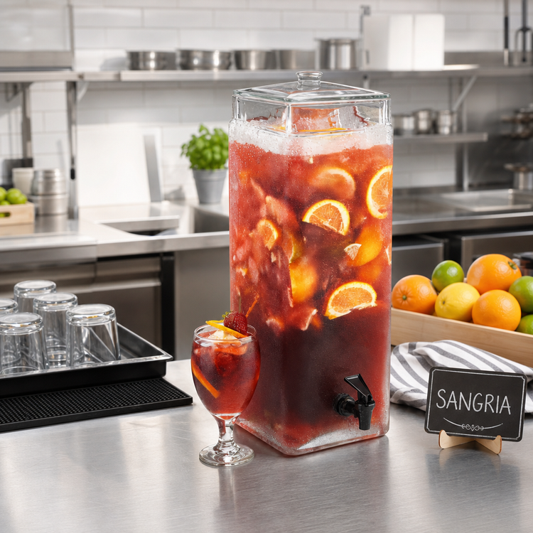 Product image #2 for Cal-Mil 3 Gallon Square Glass Infusion Beverage Dispenser with Spigot and Lid