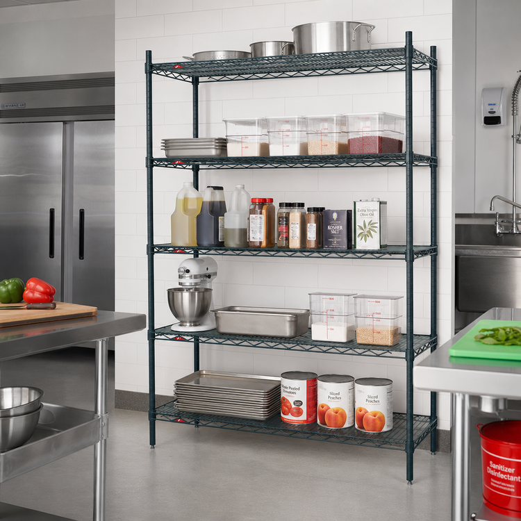 Product image #3 for Metro Super Erecta Stationary Starter Wire Shelving Unit, 72W x 21D x 74H, 5 Shelves