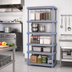 Thumbnail image #2 for Quantum Millenia 5-Shelf Polymer Stationary Starter Shelving Unit, 42 x 24 x 74 Inches, Gray, 2,000 lb. Capacity