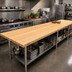 Thumbnail image #2 for Boos Block 132-Inch x 25-Inch Full-Length Rail Edge Grain Maple Kitchen Countertop with Varnique Finish