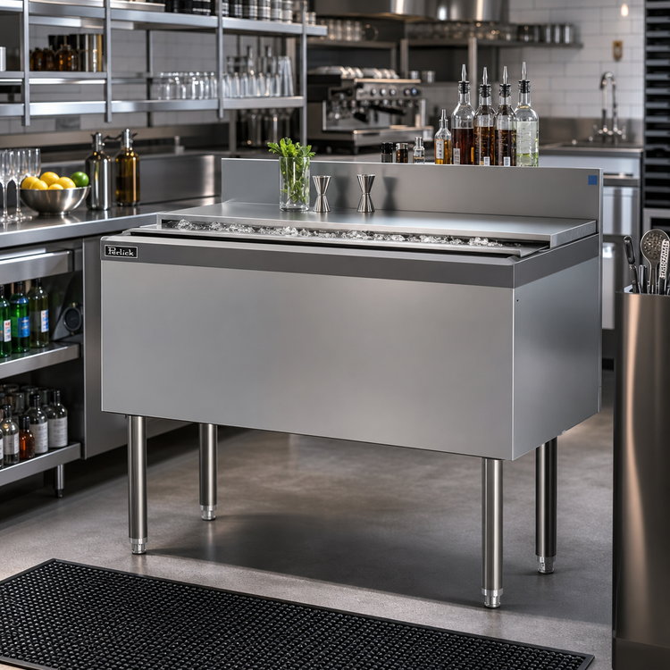 Product image #2 for Perlick Top Shelf TSF Series 48-Inch Full-Depth Stainless Steel Underbar Ice Bin/Cocktail Unit with 10-Circuit Cold Plate