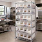 Thumbnail image #2 for Quantum WR7-951CL Wire Shelving Container System Starter Unit, 36"W x 24"D x 74"H, 7 Shelves, 24 Clear Bins