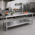 Thumbnail image #2 for Duke Stainless Steel Work Table with Undershelf, 108 x 36 Inches, Flat Top