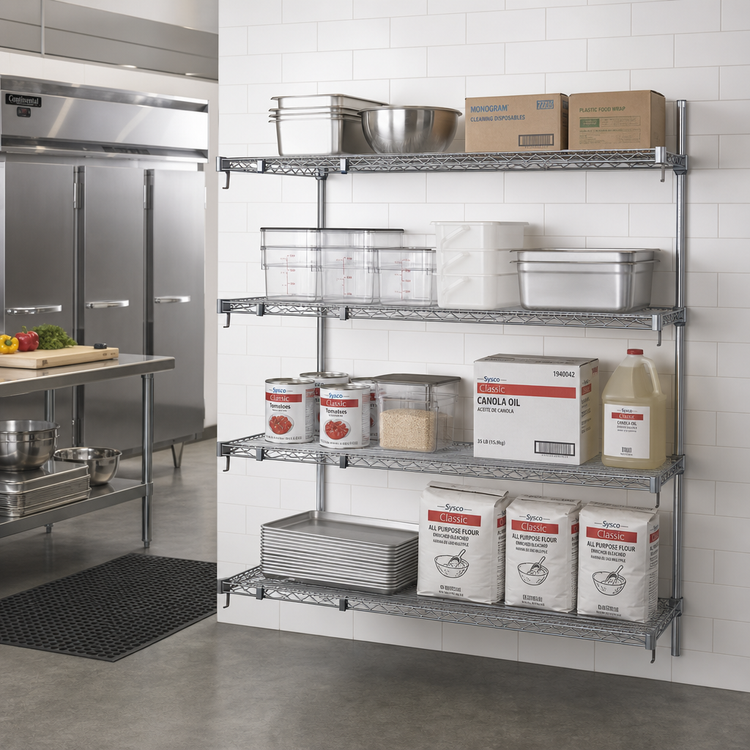 Product image #2 for Metro Super Erecta Super Adjustable 72"W x 24"D x 63"H Chrome-Plated Add-On Wire Shelving Unit, 4 Shelves