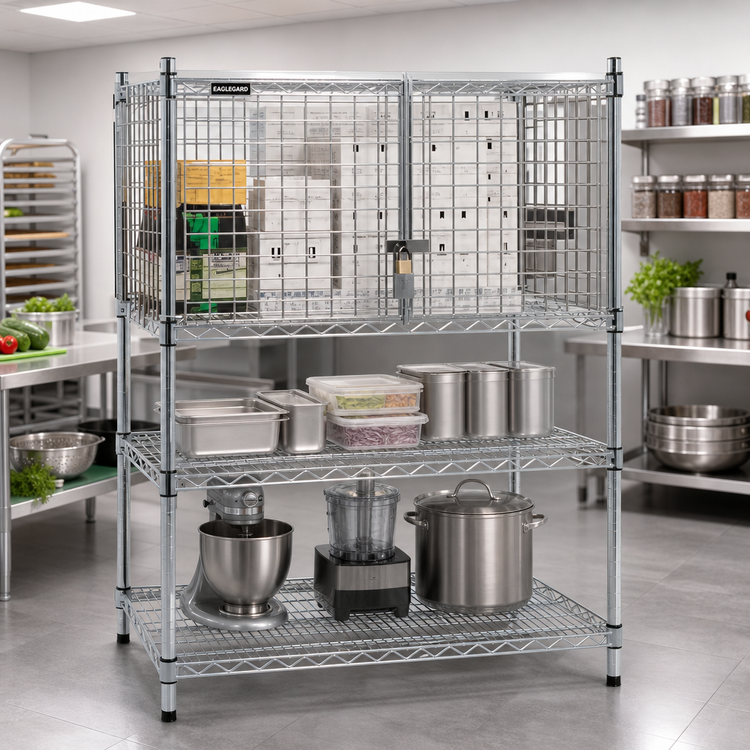 Product image #2 for EagleGard 18" x 30" Security Enclosure Kit with Hinged Doors for Wire Shelving