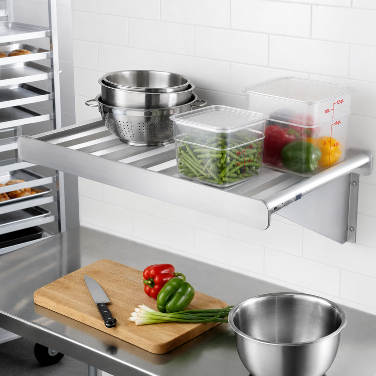 Product image #2 for New Age H.D. Series Heavy-Duty Cantilever Shelf, 48 x 24 Inches, Aluminum, 900 lb. Capacity