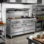 Thumbnail image #2 for Southbend (Middleby) Ultimate 4604AC-4T 60-Inch Gas Restaurant Range with 2 Open Burners, 48-Inch Thermostatic Griddle, Convection Oven & Cabinet