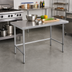 Thumbnail image #2 for Sapphire 60-Inch x 36-Inch 18-Gauge 430 Stainless Steel Flat Top Work Table with Open Galvanized Base