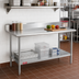 Thumbnail image #2 for Duke Deluxe 60 Inch x 36 Inch Stainless Steel Work Table with 5 Inch Riser and Galvanized Undershelf